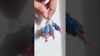 Handmade blue opah fish earrings cute jewellery gift ideas [upl. by Ahsimot]