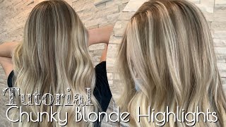 TUTORIAL  Chunky Blonde Highlights  2000’s Style Modernized [upl. by Macey]