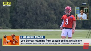 ESPN NFL LIVE  Dan Orlovsky Joe Burrow Bengals Must RECLAIM Top OVER Chiefs Make Mahomes FEAR YOU [upl. by Martell]