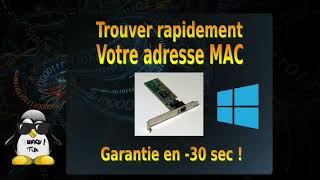 Comment trouver ladresse MAC dun ordinateur WINDOWS   Astuce FACILE amp RAPIDE [upl. by Ecidnak]