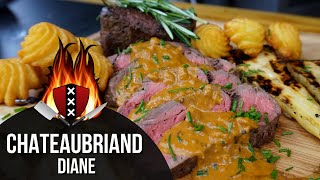 CHATEAUBRIAND Ossenhaas met een klassieke Dijon mosterdsaus  Tenderlion with a french Diane sauce [upl. by Crescentia]