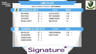 Lindfield CC 2nd XI v Edenbridge CC Kent 1st XI [upl. by Rogergcam]