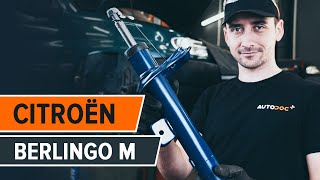 Hoe een veerpoot vooraan vervangen op een CITROËN BERLINGO M HANDLEIDING AUTODOC [upl. by Retxab]