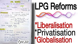 LPG Reforms 1991 Reforms  Liberalisation Privatisation Globalisation  Lec33 An Aspirant [upl. by Nire]