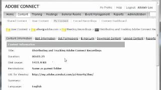Distributing amp Tracking Adobe Connect Recordings [upl. by Truk]