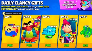 DAILY CLANCY FREE GIFTS🎁 NEW BRAWLER Box Opening  Brawl Stars [upl. by Maziar859]