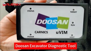 Doosan Uvim Diagnostic Tool Adapter Excavator Forklift Engine Fault Scanner Detection OBD Interface [upl. by Eenaej]