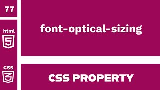 CSS Property  fontopticalsizing explained [upl. by Ylak]