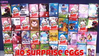 40 Chocolate Surprise Eggs Kinder Toys Opening Fun Peppa Pig Masha Bear Smurfs Sorpresa Paw Patrol [upl. by Aleet]