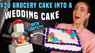 Attempting to turn a 20 GROCERY STORE Cake into a WEDDING CAKE [upl. by Arik]