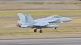 FULL AFTERBURNER 2 US Navy Boeing EA18G Growlers VAQ132 quotScorpionsquot Takeoff from PDX [upl. by Giulietta527]