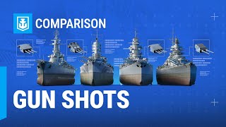 Ship Comparison Main Battery Guns North Carolina Bismarck Richelieu Roma [upl. by Winifred]