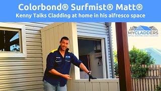 Kenny Talks Cladding Colorbond® Surfmist® Matt® Feature wall Brisbane Roofing [upl. by Yerrot]