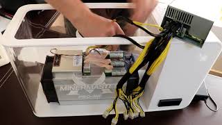 MinerMaster PROA universal immersion cooler and silencer with Antminer V9 [upl. by Ahsini]