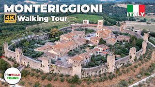 Monteriggioni Italy Walking Tour  4K  with Captions [upl. by Nylicaj]