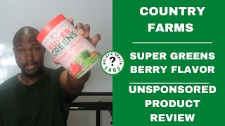 Country Farms Super Greens Berry Flavor  Unsponsored Product Review [upl. by Eciram850]