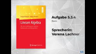 Aufgabe 534 Basis Vektorraum LineareAlgebraBuch Kemper Reimers [upl. by Us]