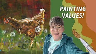 ACRYLIC Hen Painting Attention to VALUES and COLOR By Annie Troe [upl. by Ryder]