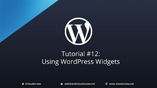 Tutorial 12 Using WordPress Widgets [upl. by Milano]