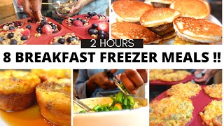 Batch Cook 8 Quick Breakfast Freezer Meals in 2 hours  Cook once eat all MONTH [upl. by Ayar]