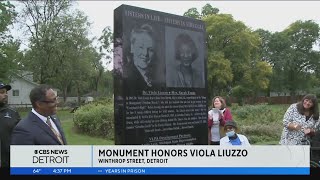 Monument honoring slain civil rights activist Viola Liuzzo and friend is unveiled in Detroit park [upl. by Fredie]