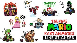 Mario Kart Animated Stickers  Line Sticker Showcase [upl. by Kip]