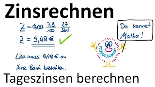 Zinsrechnen 1 – Tageszinsen berechnen [upl. by Pollock]