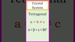 The crystal system is tetragonal with an axial ratio of a b≠c and axial angles of αβγ900 [upl. by Stafford]