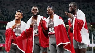 Olympics 4x100 mens relay results Canadas Andre De Grasse leads gold medal [upl. by Anurag378]