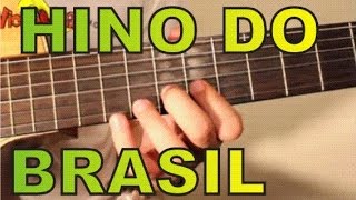 Hino Nacional Brasileiro  Violão  Aula  Como tocar Solo e Base [upl. by Jerrine]