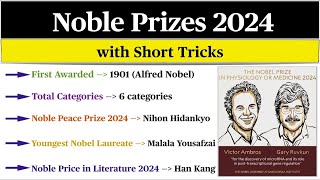 Nobel Prizes 2024  with Short Tricks  Awards and Honours 2024  Current Affairs 2024 [upl. by Elsworth96]