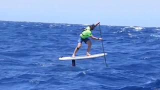 Molokai 2 Oahu 2018 SUP Foil  Eric Terrien long version [upl. by Onitnelav]