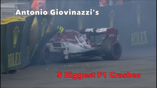 Antonio Giovinazzis 5 Biggest F1 Crashes [upl. by Alian511]