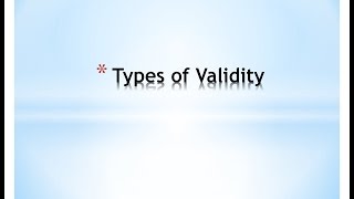 12 Types of Validity [upl. by Jeffy]