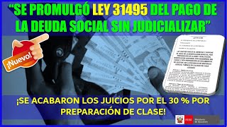 SE PROMULGÓ LEY 31495 DEL PAGO POR PREPARACION DE CLASE SIN JUDICIALIZAR ¿TE CORRESPONDE EL PAGO [upl. by Adiaros215]