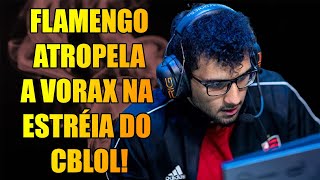 FLAMENGO ATROPELA A VORAX NA ESTREIA DO CBLOL QUADRA KILL DO ABSOLUT BAILE DO PARANG [upl. by Sabec]