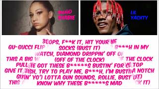 Bhad Bhabie ft Lil Yachty  Gucci Flip Flops Clean Lyric Video [upl. by Artur]