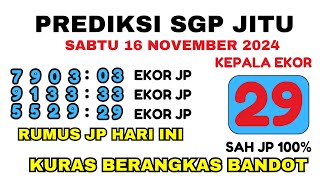 PREDIKSI SGP 16 NOVEMBER 2024  PREDIKSI SGP HARI INI  BOCORAN TOGEL SINGAPORE HARI INI RUMUS SGP [upl. by Hselin557]