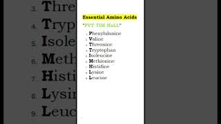 Remember Essential amp Non Essential Amino Acids for Good Grades usmle howtoremembertheaminoacids [upl. by Esekram426]