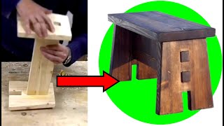 Cómo Hacer un TABURETE de MADERA  BANCO Pequeño de Madera  Tutorial Mueble Diy [upl. by Norek]