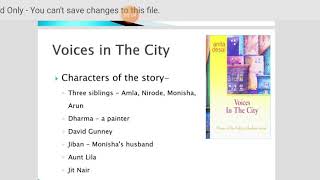 Voices In The City By Anita Desai Part 1 [upl. by Esyle]