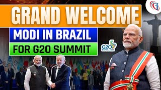 PM Modi arrives at G20 Summit 2024  Modi To Attend 19th G20 Summit In Brazil Italian [upl. by Eecrad]