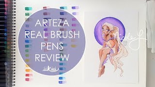 Arteza Real Brush Pens  Art Product Review  iiKiui [upl. by Horbal]