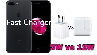 iPhone 7 plus Fast Charging  12W vs 5W Adopter  2017 [upl. by Orutra550]