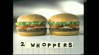 Burger King quot2 Whoppers for 2 Bucksquot Commercial 2000 [upl. by Prue215]