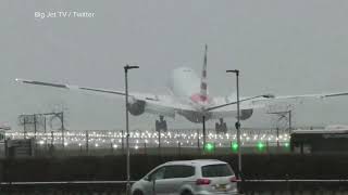 American Airlines flight makes wild landing at Heathrow Airport [upl. by Herahab]