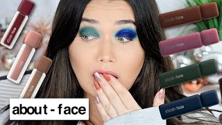 about face Halsey Makeup Line Eye Swatches  Lip Swatches [upl. by Nilat785]