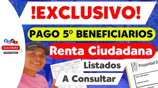 🥰Exclusivo Ya Listados de Pagos Renta Ciudadana Pago 5° Diciembre a Consultar [upl. by Idnar325]