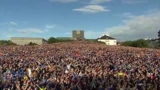 Iceland Euro 2016 Stars Perform Final Viking Clap with Thousands of Fans in Reykjavík [upl. by Enrique]