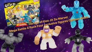 New Heroes of Goo Jit Zu Marvel Mega 4 Pack exclusive figures Opinion [upl. by Barbie401]